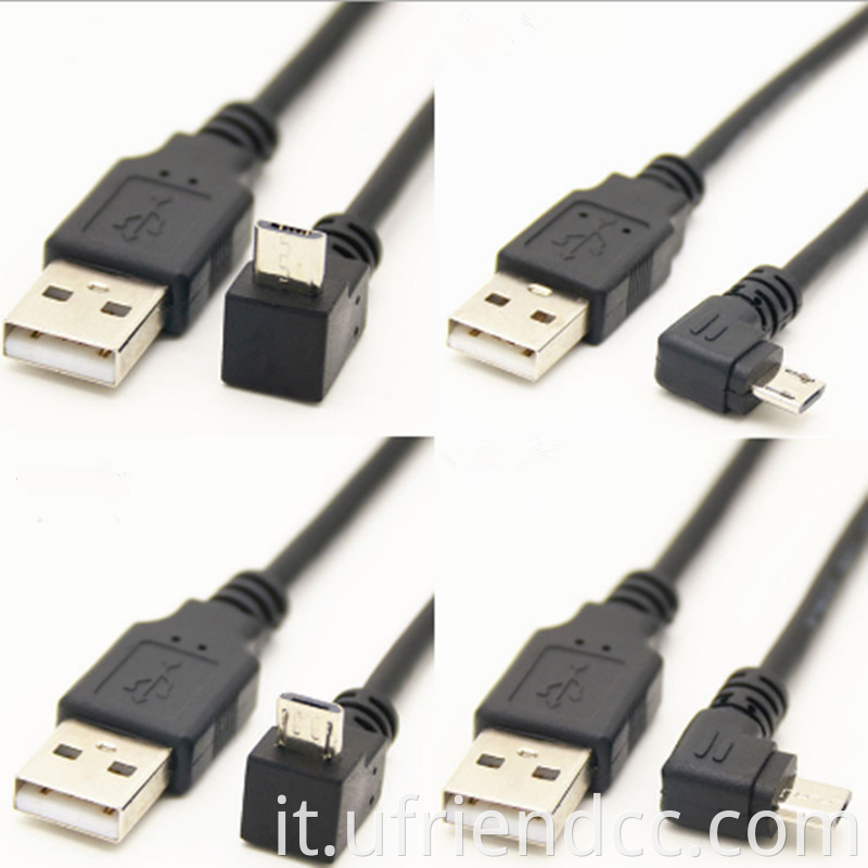 Clip per cavi micro USB ad angolo calore, Clip di cavi hot USB A Creazione di dati maschi